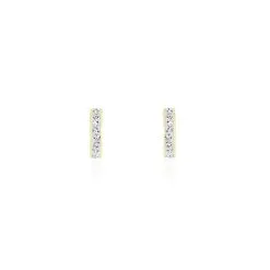 Histoire D'Or Boucles D'oreilles Puces Youssa Barrettes Or Jaune Strass