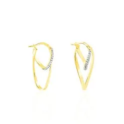 Histoire D'Or Créoles Luna Or Jaune Strass