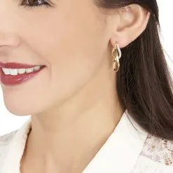 Histoire D'Or Créoles Luna Or Jaune Strass -Boucles d'oreilles pendantes Soldes Boutique B3OFJPW324 model0