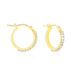 Histoire D'Or Créoles Sandrine Or Jaune Strass