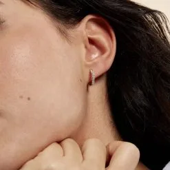 Histoire D'Or Créoles Sandrine Or Jaune Strass -Boucles d'oreilles pendantes Soldes Boutique B3OFJPW329 model1