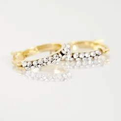 Histoire D'Or Créoles Sandrine Or Jaune Strass -Boucles d'oreilles pendantes Soldes Boutique B3OFJPW329 view2