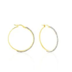 Histoire D'Or Créoles Sandrine Or Jaune Strass