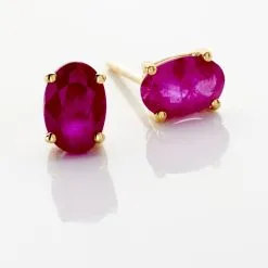 Histoire D'Or Boucles D'oreilles Puces Ovale Or Jaune Rubis 7 Histoire D'Or Boucles D'oreilles Puces Ovale Or Jaune Rubis -Boucles d'oreilles pendantes Soldes Boutique B3OFJRR017 view2