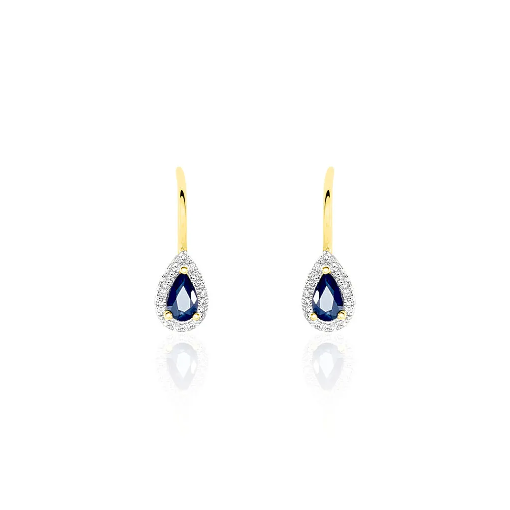 Histoire D'Or Boucles D'oreilles Pendantes Doorsie Or Jaune Saphir Et Diamant 1 Histoire D'Or Boucles D'oreilles Pendantes Doorsie Or Jaune Saphir Et Diamant