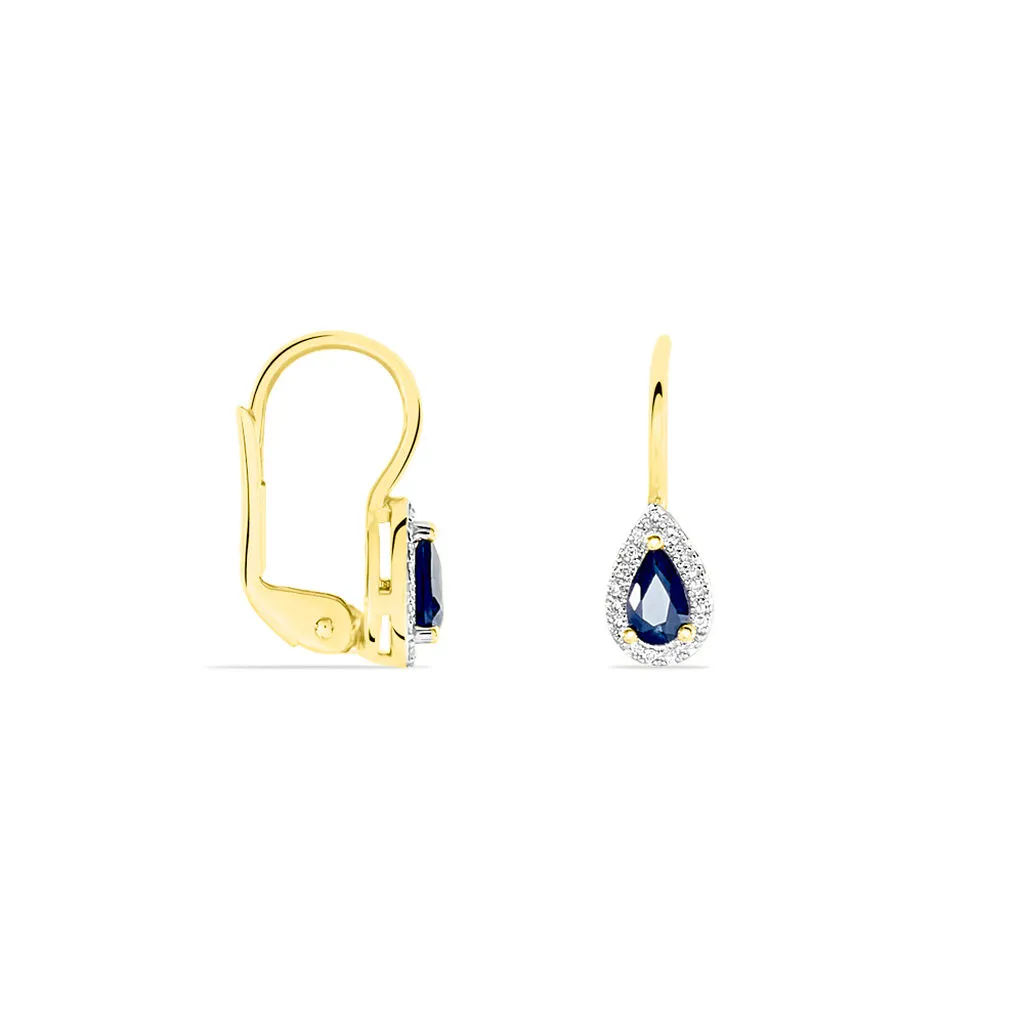 Histoire D'Or Boucles D'oreilles Pendantes Doorsie Or Jaune Saphir Et Diamant 2 Histoire D'Or Boucles D'oreilles Pendantes Doorsie Or Jaune Saphir Et Diamant – Image 2