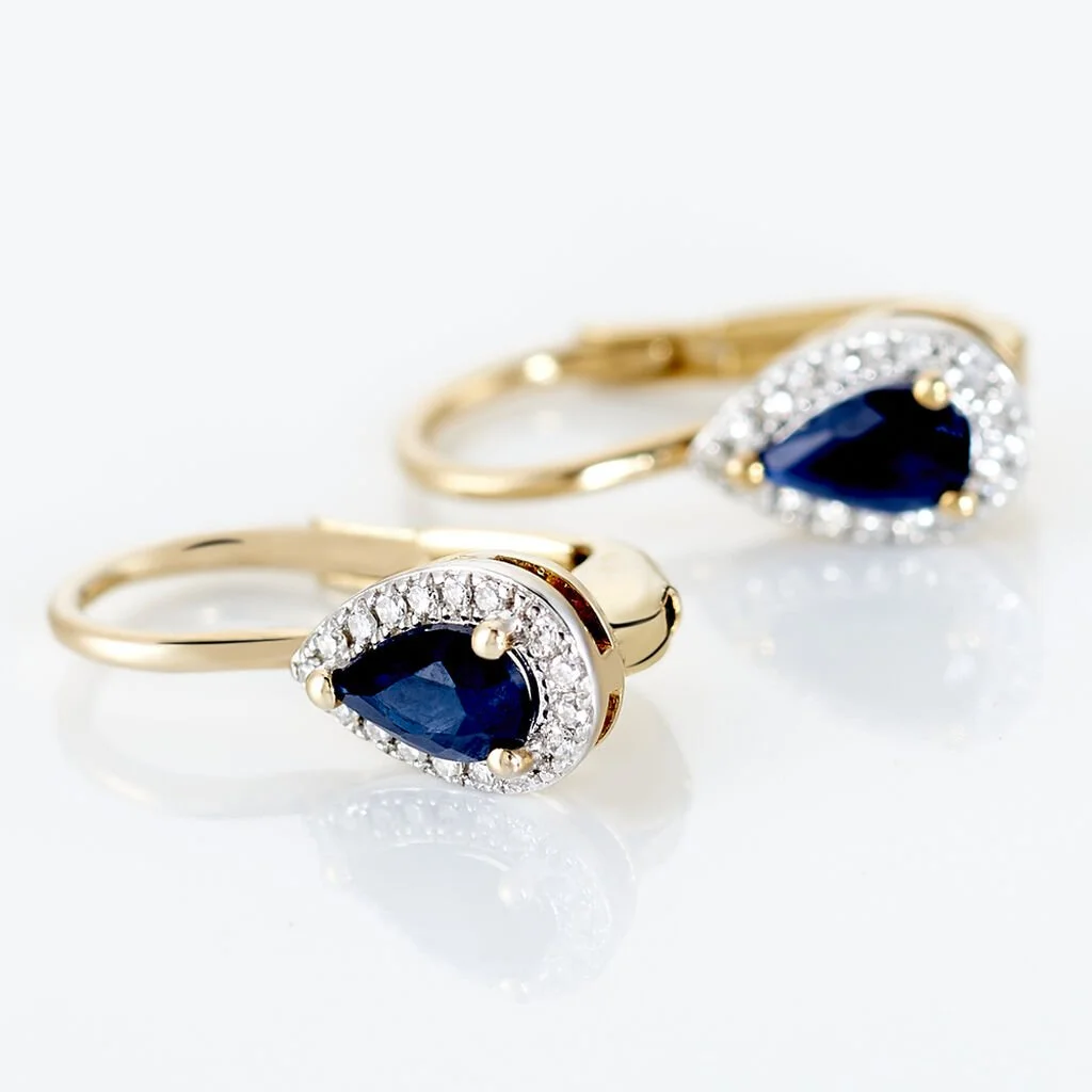Histoire D'Or Boucles D'oreilles Pendantes Doorsie Or Jaune Saphir Et Diamant 3 Histoire D'Or Boucles D'oreilles Pendantes Doorsie Or Jaune Saphir Et Diamant – Image 3