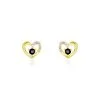 Histoire D'Or Boucles D'oreilles Puces Kyrill Or Jaune Saphir Diamants