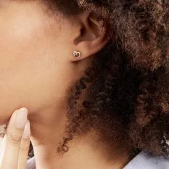 Histoire D'Or Boucles D'oreilles Puces Kyrill Or Jaune Saphir Diamants -Boucles d'oreilles pendantes Soldes Boutique B3OFJSB269 model1