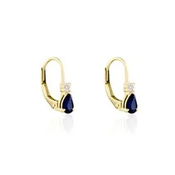 Histoire D'Or Boucles D'oreilles Pendantes Blossom Saphir