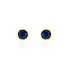 Histoire D'Or Boucles D'oreilles Puces Edy Serti Clos Or Jaune Saphir