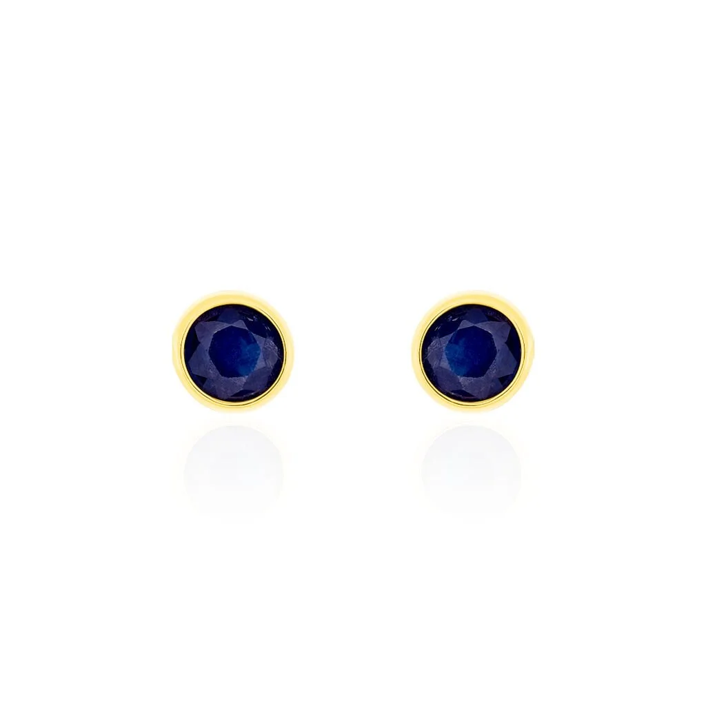 Histoire D'Or Boucles D'oreilles Puces Edy Serti Clos Or Jaune Saphir 1 Histoire D'Or Boucles D'oreilles Puces Edy Serti Clos Or Jaune Saphir