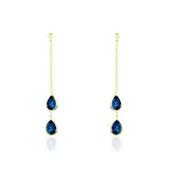 Histoire D'Or Boucles D'oreilles Pendantes Or Jaune Carlyn Topaze