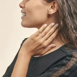 Histoire D'Or Boucles D'oreilles Puces Vrille Ovale Or Jaune Topaze -Boucles d'oreilles pendantes Soldes Boutique B3OFJTB007 model0