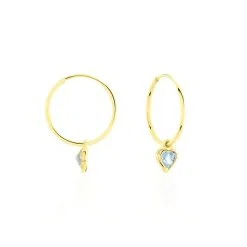 Histoire D'Or Créoles Marsie Coeur Or Jaune Topaze