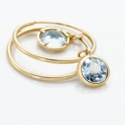 Histoire D'Or Créoles Or Jaune Topaze Azur -Boucles d'oreilles pendantes Soldes Boutique B3OFJTB368 view2