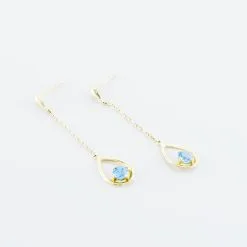Histoire D'Or Boucles D'oreilles Pendantes Or Jaune Ossian Topaze -Boucles d'oreilles pendantes Soldes Boutique B3OFJTB372 view2