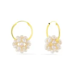 Histoire D'Or Créoles Adon Semi-baroques Or Jaune Perle De Culture