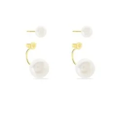 Histoire D'Or Bijoux D'oreilles Metisse Or Jaune Perle De Culture -Boucles d'oreilles pendantes Soldes Boutique B3OFJU2215 view3