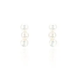 Histoire D'Or Boucles D'oreilles Puces Caitlyn Or Jaune Perle De Culture