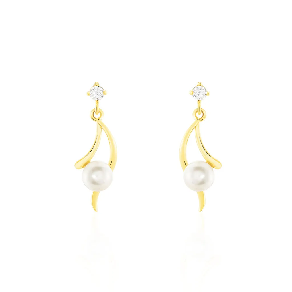 Histoire D'Or Boucles D'oreilles Pendantes Orientale Or Jaune Perle De Culture 1 Histoire D'Or Boucles D'oreilles Pendantes Orientale Or Jaune Perle De Culture