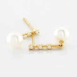 Histoire D'Or Boucles D'oreilles Pendantes Louise-marie Or Jaune Perle De Culture -Boucles d'oreilles pendantes Soldes Boutique B3OFJU2230 view2