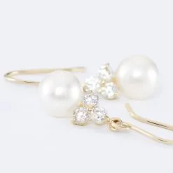 Histoire D'Or Boucles D'oreilles Pendantes Taissia Or Jaune Perle De Culture -Boucles d'oreilles pendantes Soldes Boutique B3OFJU2276 view2