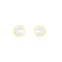 Histoire D'Or Boucles D'oreilles Puces Siera Or Jaune Perle De Culture