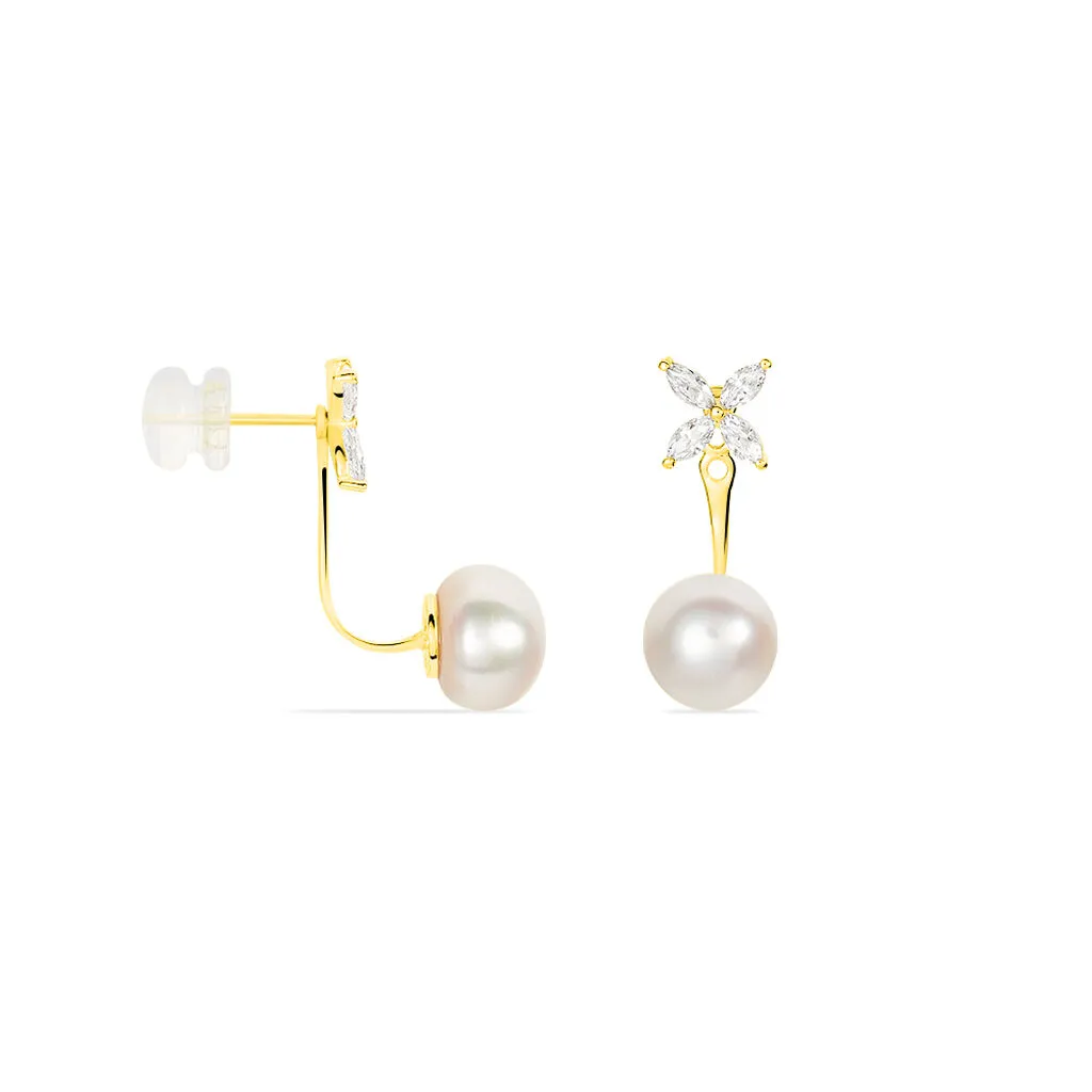 Histoire D'Or Bijoux D'oreilles Norah Or Jaune Perle De Culture Et Oxyde 2 Histoire D'Or Bijoux D'oreilles Norah Or Jaune Perle De Culture Et Oxyde – Image 2