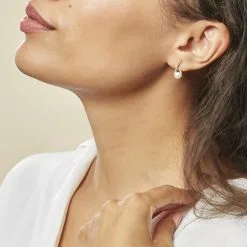 Histoire D'Or Boucles D'oreilles Pendantes Helin Or Jaune Perle De Culture Et Oxyde -Boucles d'oreilles pendantes Soldes Boutique B3OFJU2286 model0