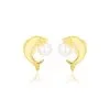 Histoire D'Or Boucles D'oreilles Puces Eleanor Dauphin Or Jaune Perle De Culture