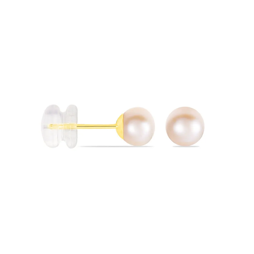 Histoire D'Or Boucles D'oreilles Puces Suki Rondes Nacres Or Jaune Perle De Culture 2 Histoire D'Or Boucles D'oreilles Puces Suki Rondes Nacres Or Jaune Perle De Culture – Image 2