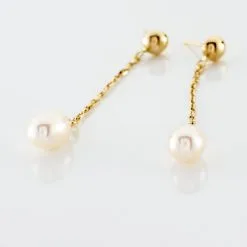 Histoire D'Or Boucles D'oreilles Pendantes Adriette Or Jaune Perle De Culture -Boucles d'oreilles pendantes Soldes Boutique B3OFJU2353 view2