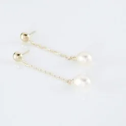 Histoire D'Or Boucles D'oreilles Pendantes Adriette Or Jaune Perle De Culture -Boucles d'oreilles pendantes Soldes Boutique B3OFJU2353 view3