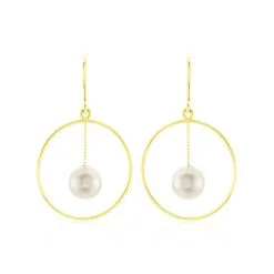 Histoire D'Or Boucles D'oreilles Pendantes Joris Or Jaune Perle De Culture