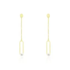 Histoire D'Or Boucles D'oreilles Pendantes Or Jaune Lucasta Perle De Culture
