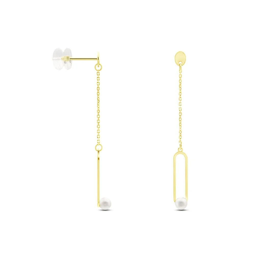 Histoire D'Or Boucles D'oreilles Pendantes Or Jaune Lucasta Perle De Culture 2 Histoire D'Or Boucles D'oreilles Pendantes Or Jaune Lucasta Perle De Culture – Image 2