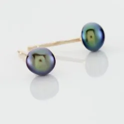 Histoire D'Or Boucles D'oreilles Puces Micaelle Teintees Or Jaune Perle De Culture -Boucles d'oreilles pendantes Soldes Boutique B3OFJUH008 view2