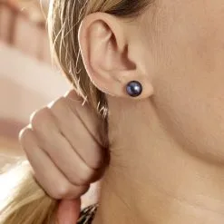 Histoire D'Or Boucles D'oreilles Puces Micaelle Teintees Or Jaune Perle De Culture -Boucles d'oreilles pendantes Soldes Boutique B3OFJUN014 model1