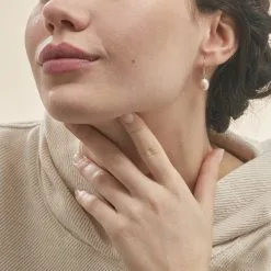 Histoire D'Or Boucles D'oreilles Pendantes Rose Or Jaune Perle De Culture -Boucles d'oreilles pendantes Soldes Boutique B3OFJUS014 model0