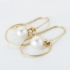 Histoire D'Or Boucles D'oreilles Pendantes Salvine Or Jaune Perle De Culture -Boucles d'oreilles pendantes Soldes Boutique B3OFJUW843 view2