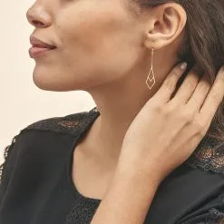 Histoire D'Or Boucles D'oreilles Pendantes Swanny Or Jaune -Boucles d'oreilles pendantes Soldes Boutique B3OFJW0039 model0