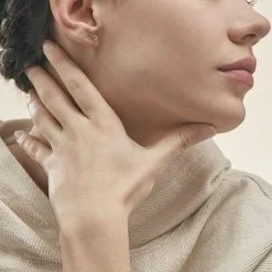 Histoire D'Or Boucles D'oreilles Puces Annie-francoise Infini Or Jaune -Boucles d'oreilles pendantes Soldes Boutique B3OFJW003F model0