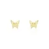 Histoire D'Or Boucles D'oreilles Puces Bartholomee Papillon Or Jaune