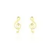 Histoire D'Or Boucles D'oreilles Puces Bayram Musique Or Jaune