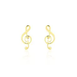 Histoire D'Or Boucles D'oreilles Puces Bayram Musique Or Jaune