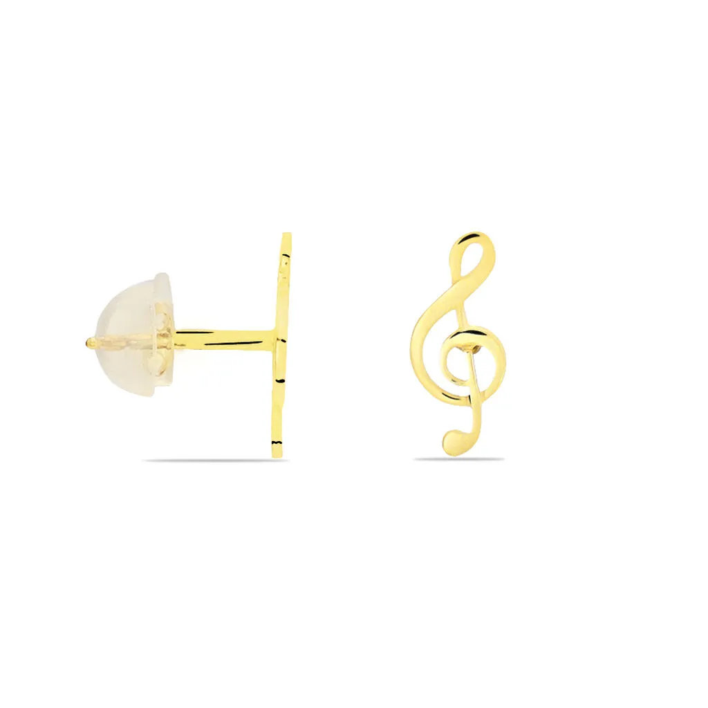 Histoire D'Or Boucles D'oreilles Puces Bayram Musique Or Jaune 2 Histoire D'Or Boucles D'oreilles Puces Bayram Musique Or Jaune – Image 2