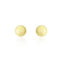 Histoire D'Or Boucles D'oreilles Puces Fidelia Boule Sablee Or Jaune