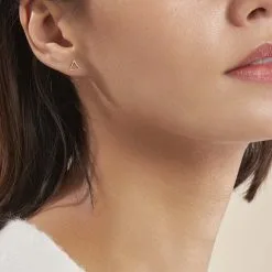 Histoire D'Or Boucles D'oreilles Puces Anne-berengere Triangle Or Jaune -Boucles d'oreilles pendantes Soldes Boutique B3OFJW007X model0