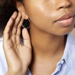 Histoire D'Or Créoles Tia Geometrique Or Jaune -Boucles d'oreilles pendantes Soldes Boutique B3OFJW0083 model0